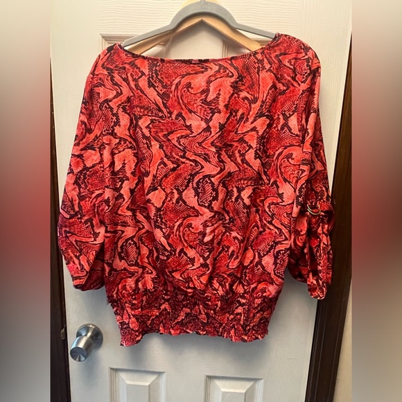 Michael Kors Blouse Pink Snakeskin Print 2X - Picture 6 of 7